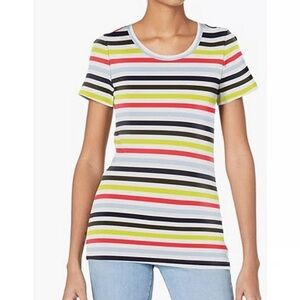 J. Crew Striped Perfect Fit Short Sleeved T-Shirt Sz L
